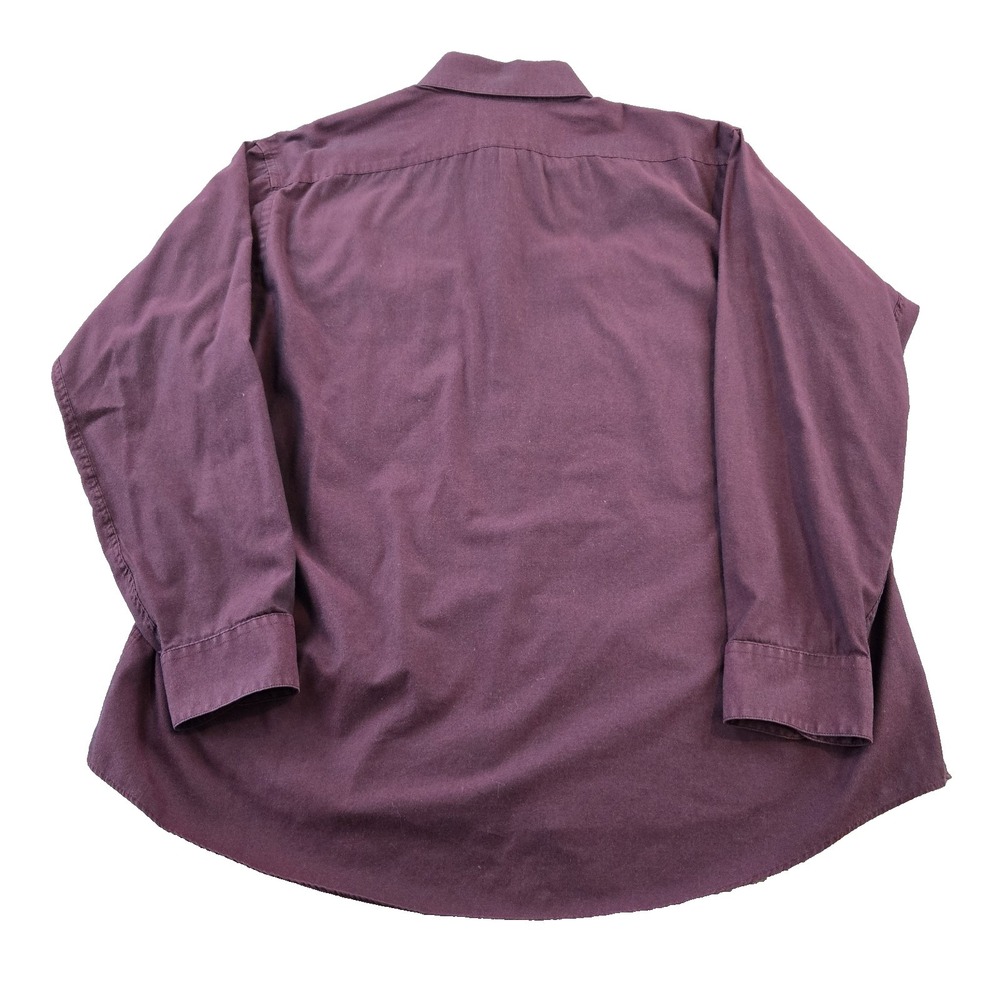 Arrow Slim Fit Men's Button Down Long Sleeve Shirt Burgundy  Size 2XL - Picture 2 of 6